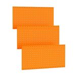 TORACK 3Pcs Metal Pegboard Panels for Wall Garage Utility Tools Pegboard Storage System for Workbench, Shop, Shed Modular Peg Board Organizer Board Kit(Pack of 3, Orange)