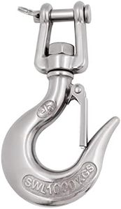SHENGHUISS Clevis Slip Hook 304 Stainless Steel with Safety Latch, 2200 Lbs Swivel Lifting Hoisting Chain Hooks for Rigging Crane Towing Winch Wrecker ATV Trailer
