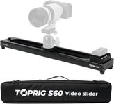 Toprig Camera Slider, 24''/60cm Motorized Slider with Speed Control Knob, APP Supported Video Mode/Time-Lapse/Loop Mode, 120 ° Panorama, Easy to Install, Dolly Rail Slider（S60 Video Slider