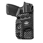 Hellcat Holster, Carbon Fiber Kydex Holster IWB For Springfield Armory Hellcat Pistol Case Pocket - Inside Waistband Carry Concealed Holster Hellcat Accessories Guns Pouch (Black, Right Hand)