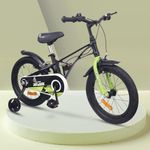 R for Rabbit Tiny Toes Ryder 16T Bicycle for Kids Magnesium Frame Cycle for 4 to 7 Years Baby Boys & Girls of Upto 40 Kgs Weight Capacity - 90% Installed with 6 Month Warranty (Black Green)