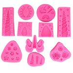 YuBoBo Unicorn Silicone Mold Unicorn Molds 10 PCS Horn Ears and Eyelash Cake Topper Molds 3D Unicorn Cake Mold Set Fondant Cake Decoration Molds For Birthday/Party Cake Decoration Made (10 PCS)