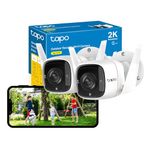 Tapo C310P2 2-Pack 2K Security Camera Outdoor Wireless & Wired, Outdoor Camera No Monthly Fee, AI Detection, Advanced Night Vision, Two-Way Talk, IP66 Weatherproof, Works with Alexa & Google