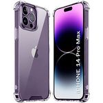 TheGiftKart Ultra-Hybrid Crystal Clear Back Cover Case For Iphone 14 Pro Max|Camera & Screen Protection Bumps|Shockproof Design|Hard Back Cover Case For Iphone 14 Pro Max (Pc & Tpu|Transparent)