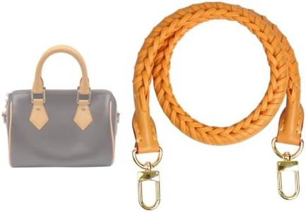 jiesinlov 27.5inches Vachetta Leather Shoulder Strap Replacement,Hand-Woven Bags Strap for Speedy 25 30 Handbags (Deep Beeswax)