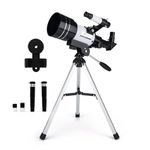 SSEA 70300mm Portable Telescope & 70mm Aperture Astronomical Refractor Telescopes with Phone Holder & Tripod for Kids, Adults and Astronomy Beginners 15x-150x Zoom Explore The Universe Moon, Planets.