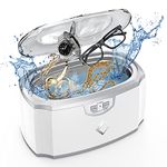 LifeBasis Ultrasonic Cleaner, Professional Jewellery Cleaner 45KHZ 420ML Ultrasonic Jewellery Cleaner Silver Cleaner with Stand for Jewellery,Glasses,Dentures,Coins,Guiness Surger Cans