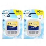 2 x Febreze Ambi Pur 3Volution Air Freshener Plug-in Diffuser DEVICE ONLY, Plug in Air Freshener, Odour Clear technology