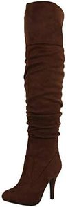 Forever Link Women's Over Knee High Sexy Boots-36,Brown,7