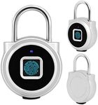 Intelligent Fingerprint Padlock, Bluetooth Lock USB Rechargeable Remote Authorization KozyOne Smart Keyless Lock for iOS/Android, IP65 Waterproof (Silver)