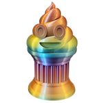 Znet3D Poop Emoji Trophy - Perfect Award or Gift - Handmade w/Additive Manufacturing - 6" inches Tall - Featuring a Solid Poop Emoji Secured on a Column Pilla (Rainbow)