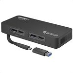 Plugable 4K DisplayPort and HDMI Dual Monitor Adapter for USB 3.0 and USB-C, Compatible with Windows and Mac