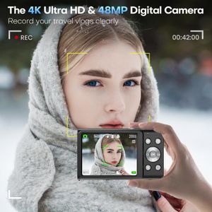 4K Compact Digital Camera, 48MP – Black