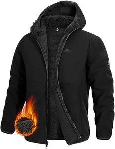 Pioneer Camp Men's Polar Fleece Jacket Sherpa Lined Warm Full Zip Up Hoodie Heavyweight Winter Jacket with Hood Outerwear