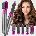 Rexez Hot Air Brush for 5 in 1 Hot Air Styler Hair Dryer Comb Multifunctional Styling Tool Fast Heating Crimper Wand Manual Curler in All Hair Type,Negative Ion Comb for Straightening