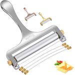 Sopito Cheese Slicer Stainless Steel Wire Cheese Slicer With 3 Extra Wires Great for Cheddar, Gruyere, Raclette, Mozzarella Cheese Block, Adjustable Thickness - Wire Cheese Slicer