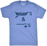 Mens Boats And Hoes Icons Tshirt Funny Rowboat Movie Quote Graphic Novelty Tee (Heather Light Blue) - M