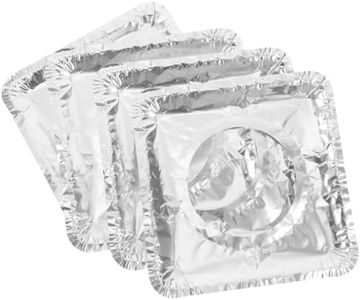 Ciieeo 40Pcs Gas Stove Burner Covers - Heavy Duty Aluminum Foil Stove Top Liners - Heat Resistant & Oil-Proof Pan Protectors - Universal Disposable Square Liners for Kitchen Cleanliness - Silver