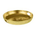 American Metalcraft ATHG16 Hammered Aluminum Beverage Tray, Round, Gold, 16-Inch Diameter