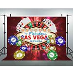 EOA 7x5FT Las Vegas Casino Red Poker Chip Turn Table Background Photograhy Party Birthday Nevada Banner YouTube Video Studio Props