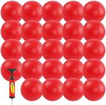 Merkaunis 24Pcs Kick Ball Red Playground Ball,6 Inch Inflatable Hand Ball Dodgeball Bounce Ball with 1 Pump & 1 Pin, PVC for Kids and Adults in Ball Game,Gym,Camp,Picnic and Yoga Exercises