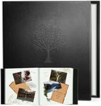 Rdylymx Large Photo Album Self Adhesive Scrapbook Album for 5x3 6x4 7x5 10x8 Pictures,40 Pages Leather Cover DIY Photo Book,Ideal Gifts for Family Travel Wedding Baby Black