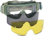 Lancer Tactical CA-203G Safety Airsoft Goggles w/ Interchangeable Multi Lens Kit (OD Green), Includes Smoked, Clear, & Yellow Lens