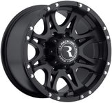 Raceline Wheels 981 RAPTOR Wheel Black 17X9"8X165.1 Bolt Pattern -12mm Offset/(4.5"B/S) 8 Spoke Aluminum Passenger Car Wheels, Full Size Replacement Black Car Rims