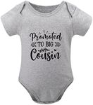 Promoted To Big Cousin Newborn Boy Clothes Short Sleeve Baby Boy Neutral Outfit White 12 Month Boy Onsies