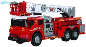 DICKIE TOYS: 24" Light and Sound Fire Brigade Vehicle (with Working Pump), Ladder Rotates by 350 Degrees, Battery Powered, for Ages 3 and up