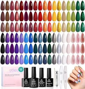 Beetles Gel Nail Kit, Mystic Wonderland Gel Polish Set, 36 Colors Burgundy Brown Orange Red Polish Kit with Base Coat Glossy Matte & Glitter Top Coat Soak Off UV Led Nails Gifts for Women