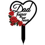 Memorial Stakes Grave Cemetery Decorations Metal Dad Grave Markers Plaque Sympathy Garden Stake Waterproof Cemetery Memorial Signs Decoration for Dad Grave (Dad)