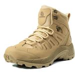 derlychug Men's Hiking Boots Military Tactical Lightweight Work Outdoor Walking Desert Hunting Boots（Sand.,43