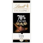 Lindt EXCELLENCE 70% Cacao Dark Chocolate Bar, 100 Grams