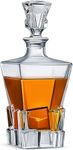 Vilon Whiskey Decanter with Glass Stopper, Crystal Glass Liquor Decanter for Alcohol, Wine, Scotch, Brandy, Vodka or Bourbon decanters | 850 ML | Clear (Stone Decanter)