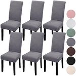 YISUN Dining Chair Covers Set of 6, Stretch Removable Washable Kitchen Chair Covers, Chair Slipcover for Hotel, Dining Room, Ceremony, Banquet Wedding Party