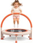 Happin® 36" Kids Trampoline, Foldable Mini Toddler trampoline Ages 2-6 with Adjustable Handle, Noise-Free Small Trampolines for Kids with Safety Pad, Indoor & Outdoor