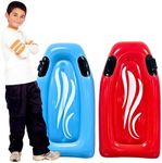 2 Pack Inflatable Boogie Boards for Beach - Inflatable Body Board with Handles for Water Slides for Kids & Adult, Blow Up Surfboard, Surf Floating Pool Float for Beach & Pool Floats by 4E's Novelty