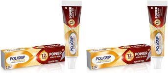 Super Poligrip Power Max Power Hold Plus Seal Denture Adhesive Cream, Denture Cream for Secure Hold and Food Seal, Flavor Free - 2.2 oz (Pack of 2)