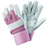 FZTEY Thorn Proof Garden Gauntlets For Kids Children, Reinforced Leather Heavy duty Gloves For Men and Women Lady Festival Gift, Safety Work Protective Washable Gripper 7(Small, Pink, 1Pairs)