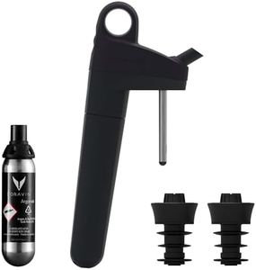 Coravin Pivot Wine Preservation System - Preserve Wine for 4 Weeks - Includes the Pivot System, 1 Capsule, 2 Wine Bottle Stoppers & 1 Bottle Sleeve - By-the-Glass Wine Saver System - Black