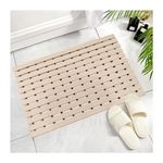 Eurotex Premium Shower Mat Anti Slip, Striped Anti Skid Bath, Stand up mat for Bath, Shower, Kitchen, Anti Bactirial, Machine Washable(Beige, 1.5ft x 2ft) - Also Available in 5 Meter Roll