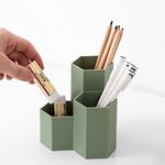 Saikvi Pencil Holder Pens Cup Pencil Organizer Cute Pencil Holder for Desk for Office/Colleage/Home (Green, 3-type)