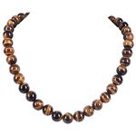 Ratnavali Jewels Stone Base Metal Tigers Eye Necklace for Women's & Girl's - (Brown)