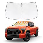 MEJELAKI Windshield Sun Shade Compatible with Toyota Tundra 2022-2024 Custom Fit Update Foldable Window Sunshade Auto Heat Shield Sun Visor Protector Block UV Rays Keep Your Car Cooler