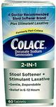 Colace 2-in-1 Stool Softener + Stimulant Laxative, 60 Tablets (Pack of 3)