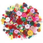 Abeillo 200 PCS Assorted Sizes Buttons for Sewing, Round Multicolored 4 Holes Resin Buttons for Crafts Sewing DIY Painting Ornament Buttons, 2 Holes and 4 Holes (Multicolour)