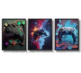 woozy work Gaming Room Decor Gamer Art Prints, Gaming framed Posters, Video Game Wall Art, Home Decor for Boys and Girls, Video Game Room Decor PS controller headphone photo frame (STYLE 2)