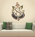 Decals Design 'Modern Elegant Ganesha God' Wall Sticker (PVC Vinyl, 50 cm x 70 cm, Multicolour)