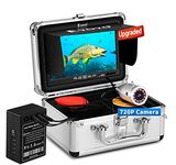 Eyoyo Underwater Fishing Camera, Ice Fishing Camera Portable Video Fish Finder, Upgraded 720P Camera w/ 12 IR Lights, 1024x600 IPS 7 inch Screen, for Ice, Lake, Boat, Sea Fishing (30m+DVR)